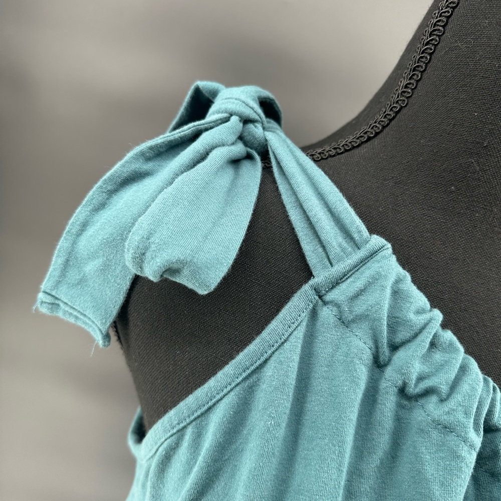 #79- BiBi One-Shoulder Teal Blue Top Size M - Picture 6 of 7